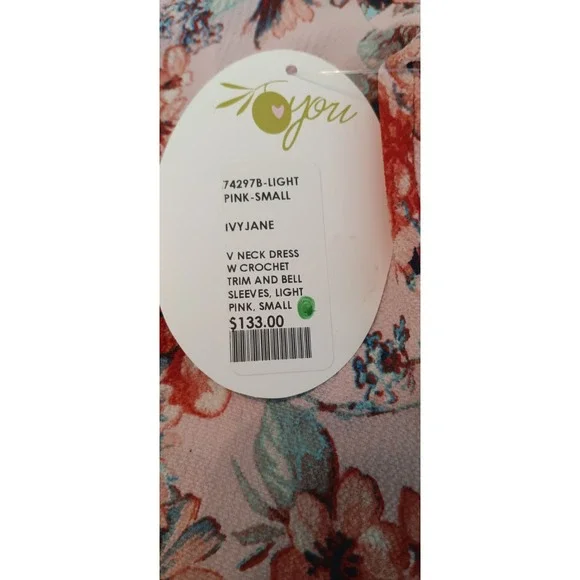 Uncle Frank ivy Jane Womens Dress NWT Small Pink Cottagecore Dollete Coquette - Picture 14 of 14